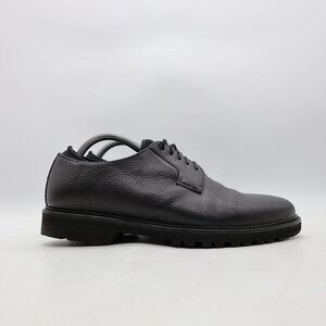 Theory Oxford Pebble Leather Men's Size 9.5 Black Lace-Up Dress Shoes